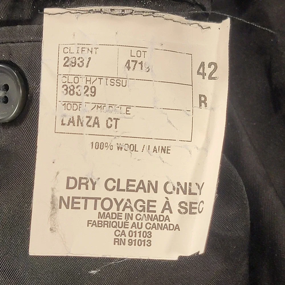 Jack‎ Victor Montreal Wool Sport Coat Windowpane Blazer Charcoal Gray Men's 42R